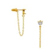 Orelia London Crystal Heart Chain Wrap Stud Earrings Studs