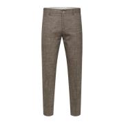 Dark Sand Melange Selected Slhslim-Oasis Linen Trs Noos Tailoring