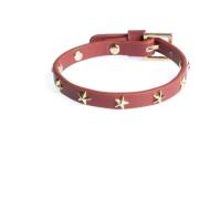 Leather Star Stud Bracelet Mini Mahogany