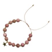 Stone Bead Bracelet 8 MM Dusty Rose