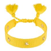Woven Friendship Bracelet Thin W/Star Stud - SUN Yellow