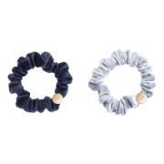 Velvet Mini Scrunchie Navy Blue