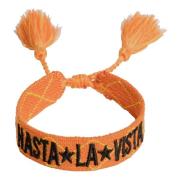 Woven Friendship Bracelet - Hasta LA Vista Orange W/Black