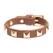 Leather Stud Bracelet Cognac