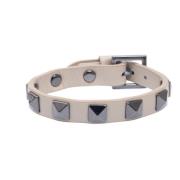 Leather Stud Bracelet Sand W/Gun