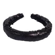 Sequin Hair Band Broad Black