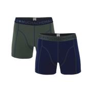 Navy Green/Deep Blue Muchachomalo Solid Boxer 2Pk 163 Undertøy