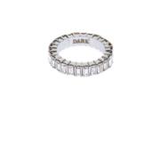 Baguette Crystal Ring Silver
