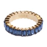 Baguette Crystal Ring Navy Blue