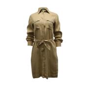 Pre-owned Beige lin Ralph Lauren kjole