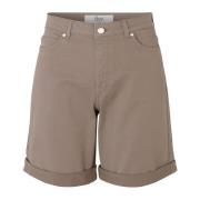 Brun Kaki Abby Midi Shorts