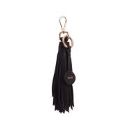 Leather KEY Tassel Nappa Black W/Gold