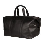 Vintage Svart Skinn Weekendbag