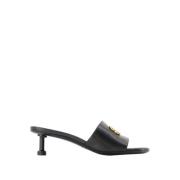 Svart/Gull Heeled Mules