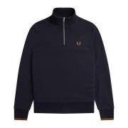 Marineblå Half Zip Crew Sweatshirt