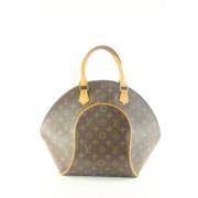 Pre-owned Brunt lerret Louis Vuitton veske