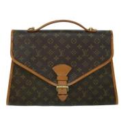 Pre-owned Brunt lerret Louis Vuitton Beverly