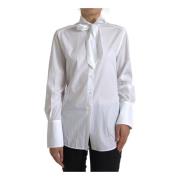 Hvit Bomullsskjorte med Krage