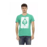 Grønn Bomull T-Skjorte med Fronttrykk