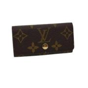 Pre-owned Brunt lerret Louis Vuitton lommebok