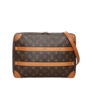 Pre-owned Brunt lerret Louis Vuitton Messenger