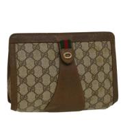 Pre-owned Beige Canvas Gucci Clutch