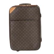 Pre-owned Brunt lerret Louis Vuitton reiseveske