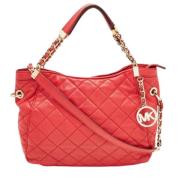 Pre-owned Rodt skinn Michael Kors veske