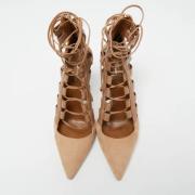 Pre-owned Beige Leather Aquazzura haeler