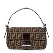 Pre-owned Brunt lerret Fendi baguette