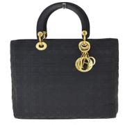 Pre-owned Navy Canvas Dior Lady Dior