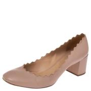 Pre-owned Beige Chloe Haeler i skinn