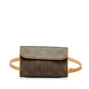 Pre-owned Brunt skinn Louis Vuitton florentinsk pochette