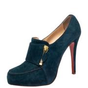 Pre-owned Bla semsket skinn Christian Louboutin stovler