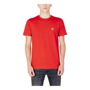 Rød Kortermet T-skjorte for Menn