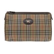 Pre-owned Beige stoff burberry clutch