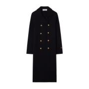 Marine Iris Coat med gyldne ankerknapper