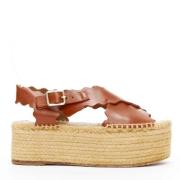 Pre-owned Brune Chloe-sandaler i skinn