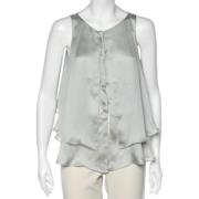 Pre-owned Gronn silke Armani topp