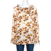 Pre-owned Hvit silke Carolina Herrera Topp