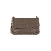 Pre-owned Brunt skinn Bottega Veneta skulderveske