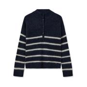 Navy Bryna Thora Stripe Strikkegenser