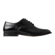 Svarte Skinn Wingtip Derby Sko