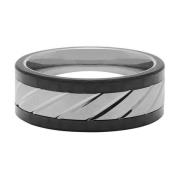 Men's Titanium and Carbon Cable Ring