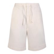 Komfortable lyse beige bomullsshorts