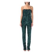 Teal Sequins Bodysuit