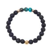Men's Wristband with Lava Stone and Bali Turqouise