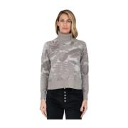 Fløyel Jacquard Turtleneck Genser