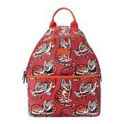 Red Tiger Print Kids Backpack