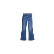 Flare Jeans i Medium Indigo Worn Stil